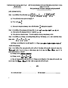 Đề và đáp án thi chọn học sinh giỏi cấp huyện Toán lớp 8 - Năm học 2015-2016 - Phòng GD & ĐT Nghi Lộc